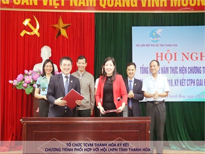 Chương trình phối hợp giữa Hội LHPN tỉnh Thanh Hóa và Tổ chức TCVM Thanh Hóa, giai đoạn 2019- 2021