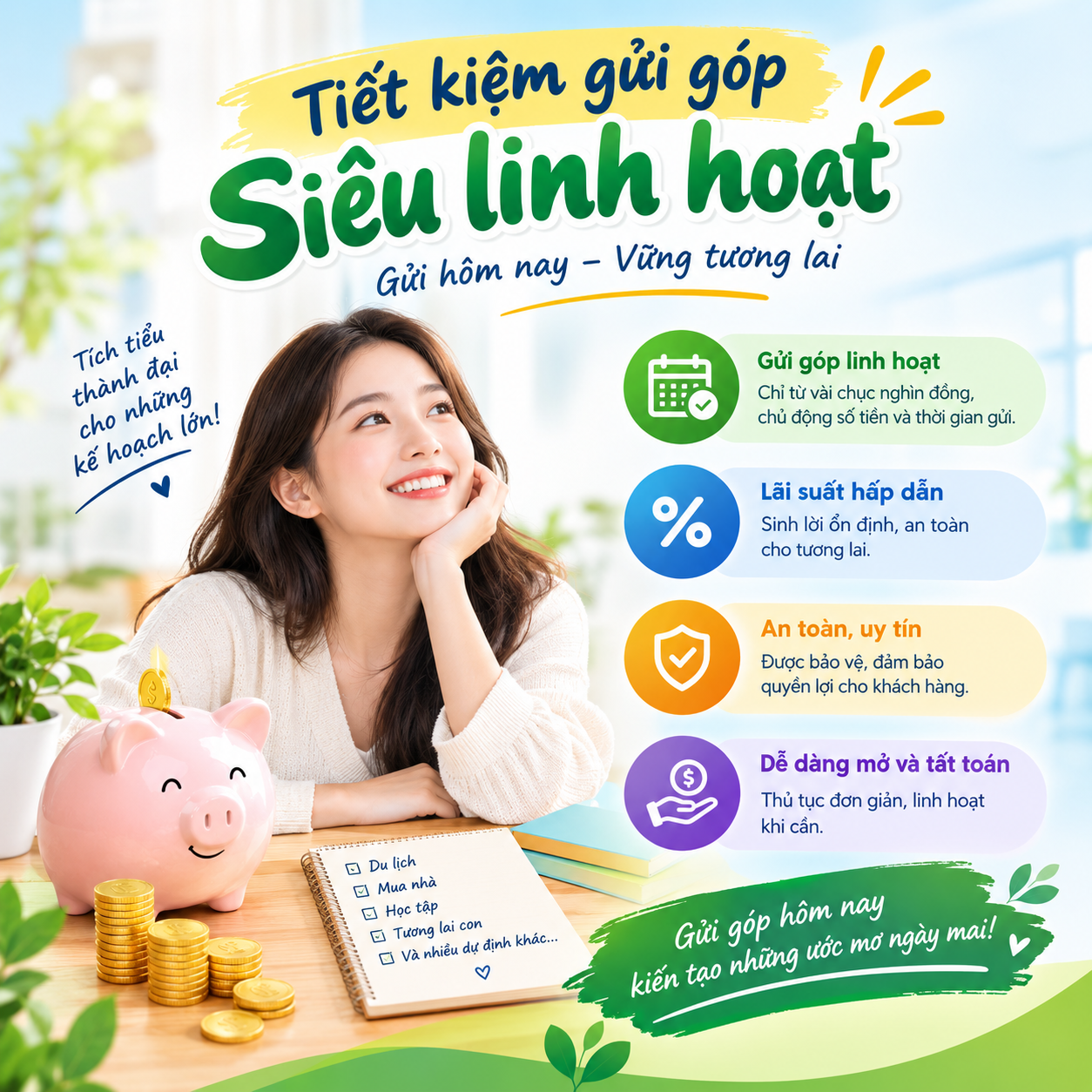 Tiết kiệm gửi góp siêu linh hoạt